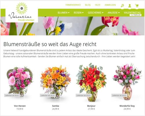 Valentins Blumenversand - Einer der besten und günstigsten Anbieter in Vergleich