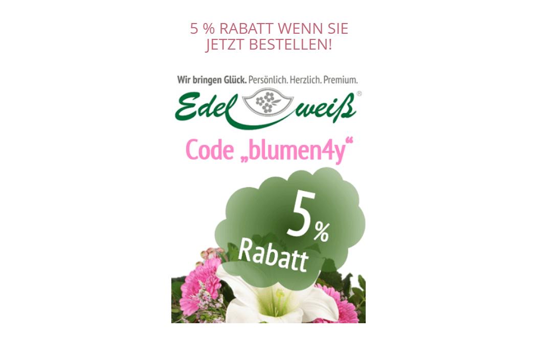 Edelweiss Bestellgutschein 5% Rabatt + kostenloser Versand